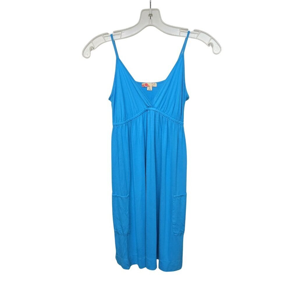 Vintage Y2K Forever 21 Babydoll Dress Sz S Empire Waist Spaghetti Straps Pockets